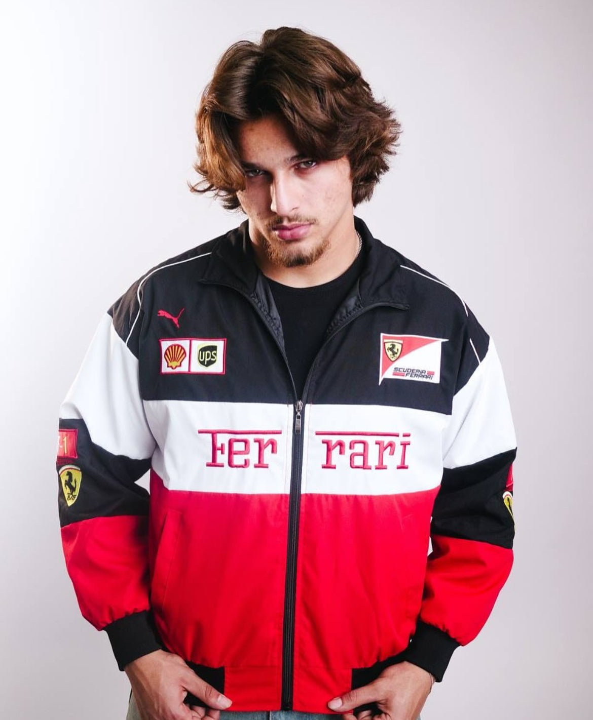 Ferrari F1 White Racer Jacket
