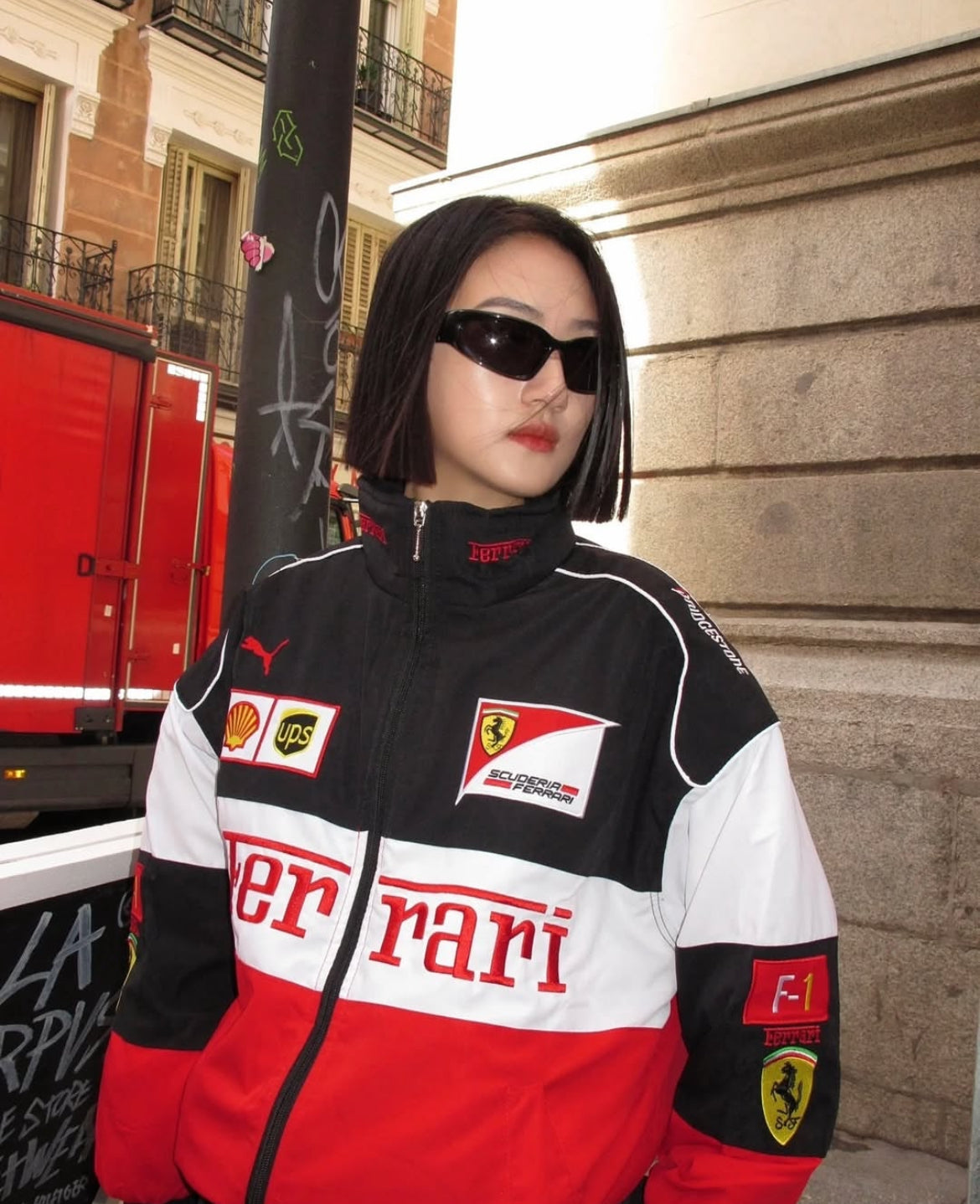 Ferrari F1 White Racer Jacket
