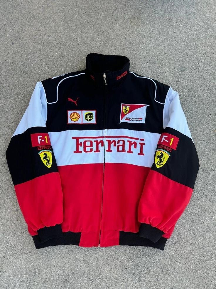 Ferrari F1 White Racer Jacket