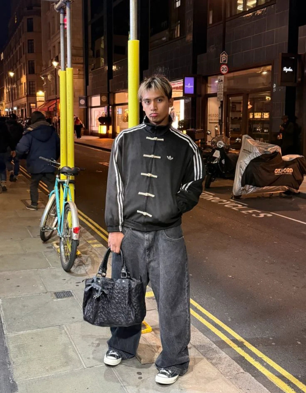 CNY Suede Track Jacket with Knot Buttons | Streetwear Tang Jacket - Black⭐⭐⭐⭐(4.5/5)